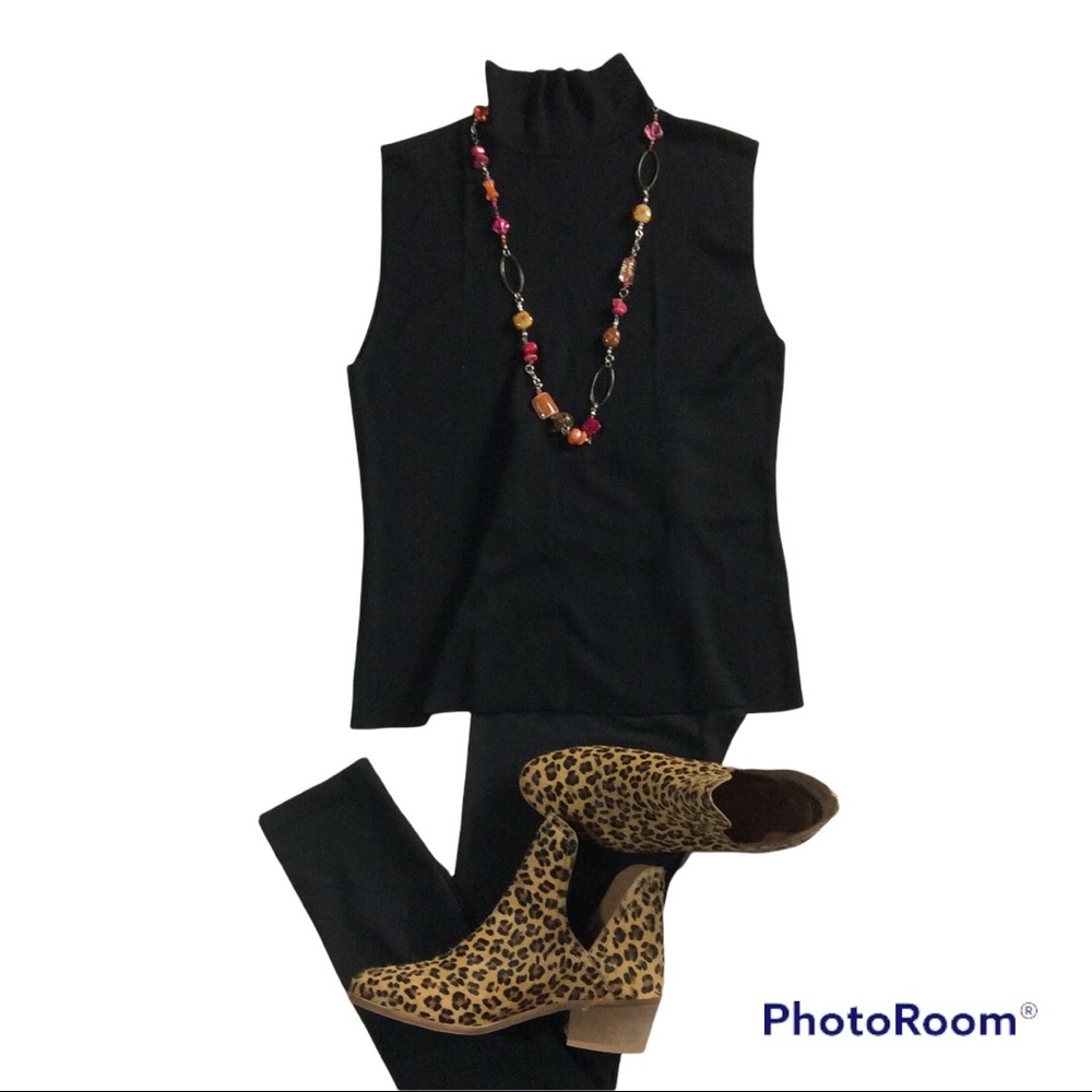 HAROLDS BLACK SILK MOCK NECK